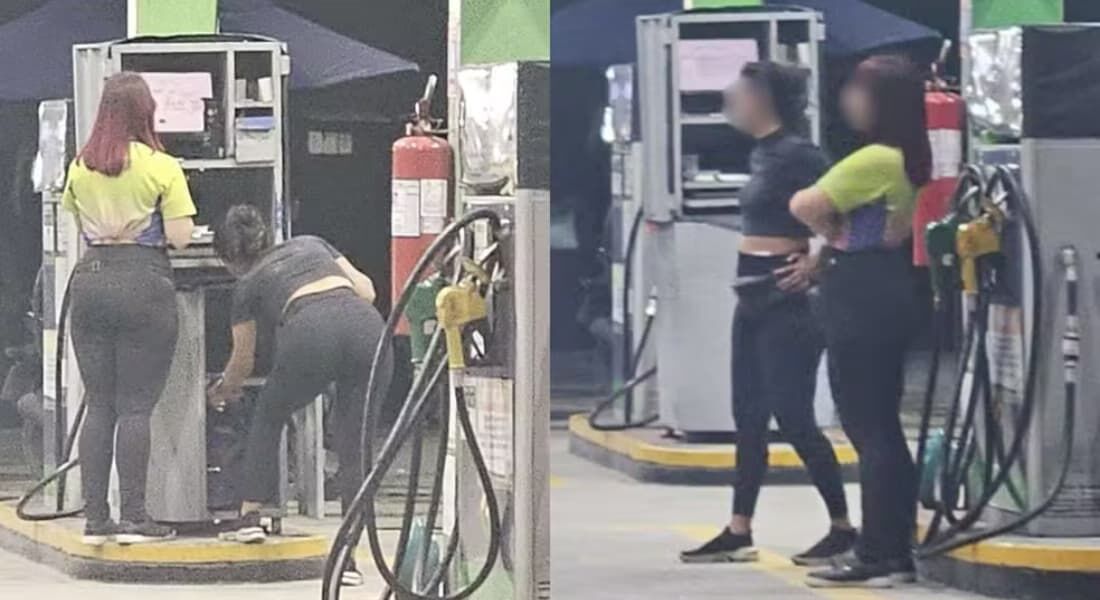 Imagens mostram frentistas usando legging e cropped como uniformes em posto de combustíveis do Recife