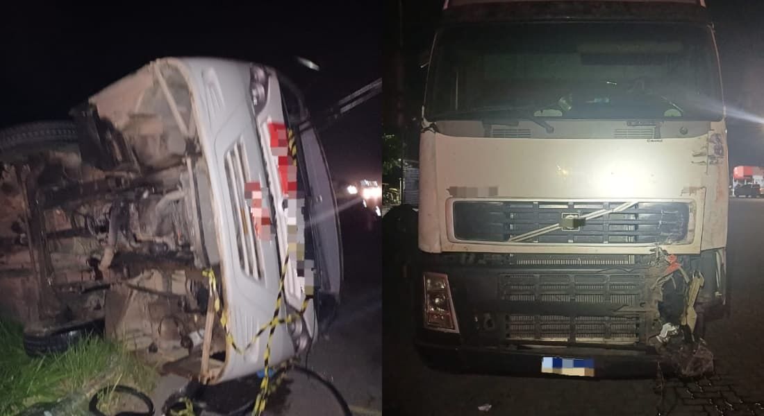 Colisão entre ônibus e carreta deixa 16 passageiros feridos em Vitória de Santo Antão