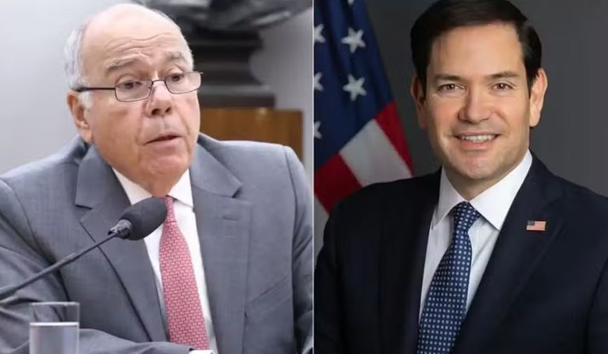O ministro brasileiro das Relações Exteriores, Mauro Vieira, e o secretário de Estado dos EUA, Marco Rubio 