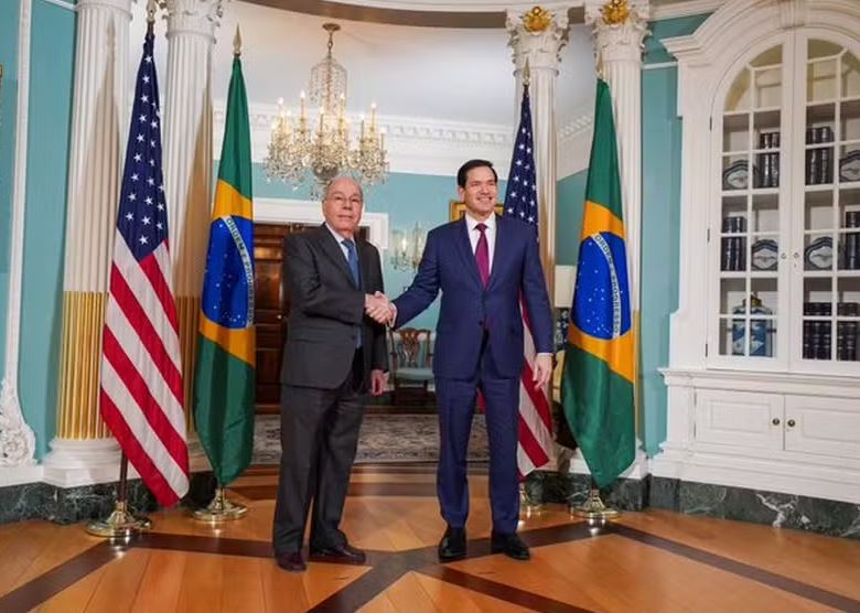 Mauro Vieira e Marco Rubio reunidos em Washington 