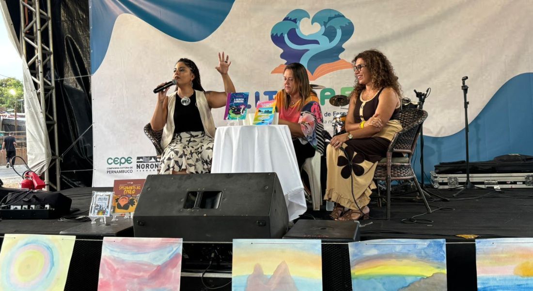Mariane Bigio, Wanessa Moura e Elda Paz em debate na Literarte