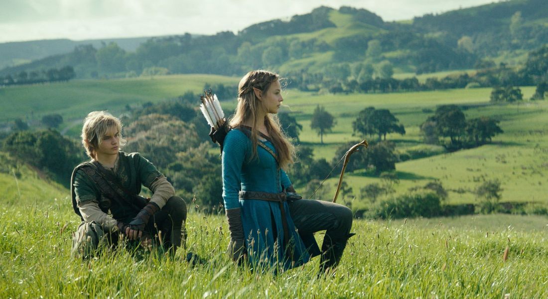 Os atores Bo Bragason e Benjamin Evan Ainsworth respectivamente como Zelda e Link