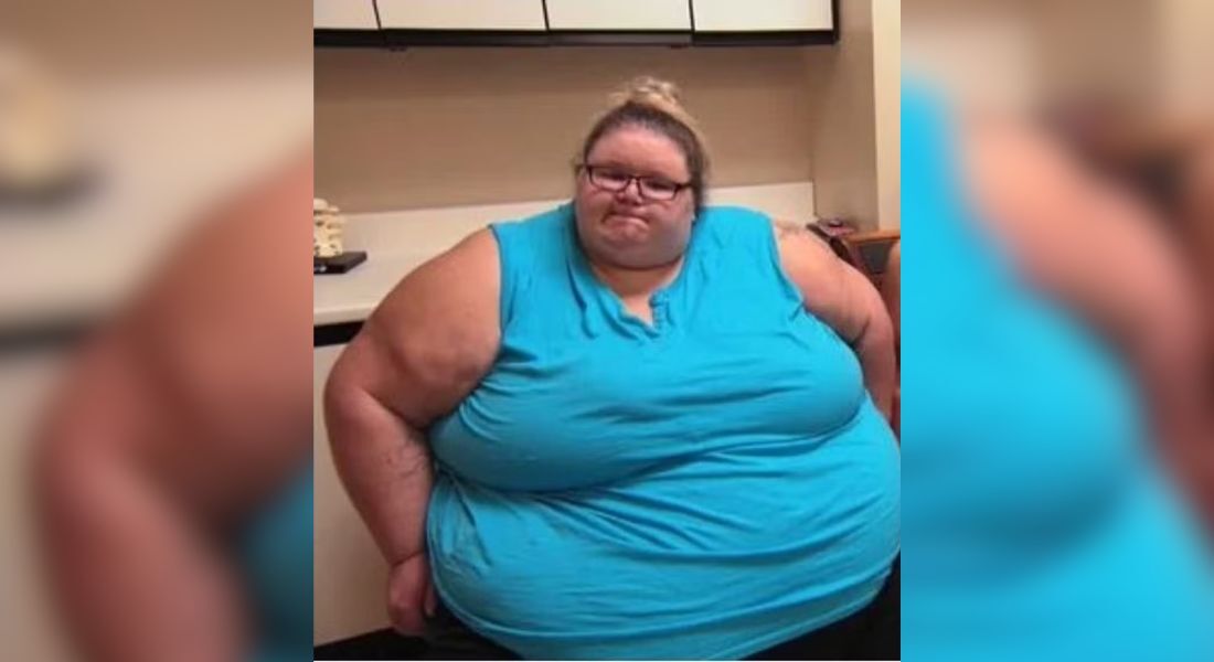 Brianne Riley no começo do programa com 337 quilos