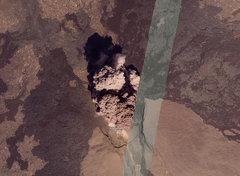 O vulcão Hayli Gubbi, situado no nordeste da Etiópia