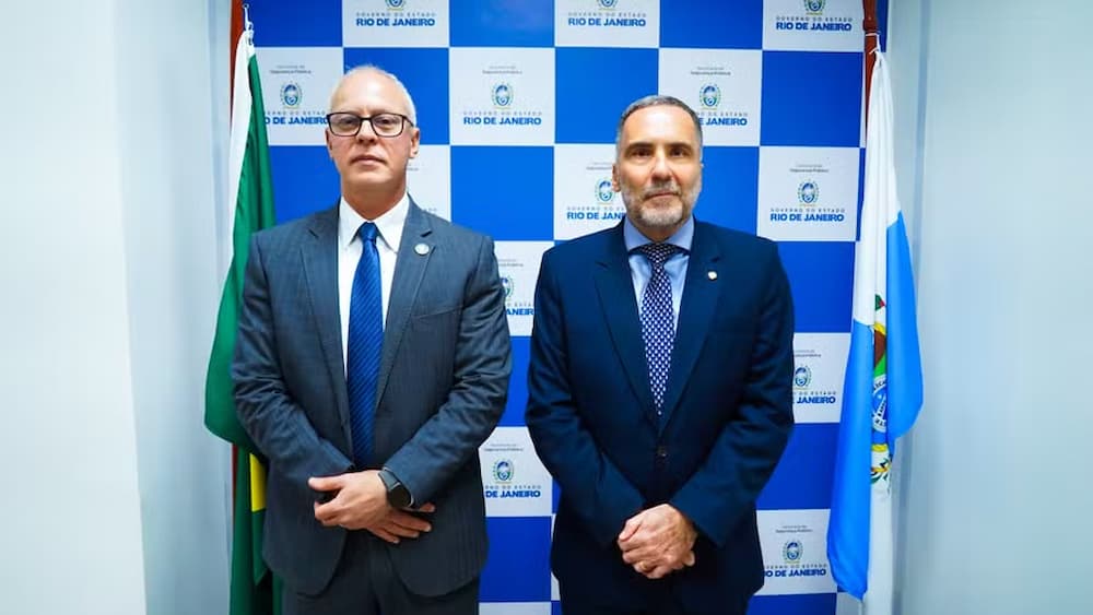 Victor Santos e Mário Sarrubo, secretários estadual e nacional de segurança pública