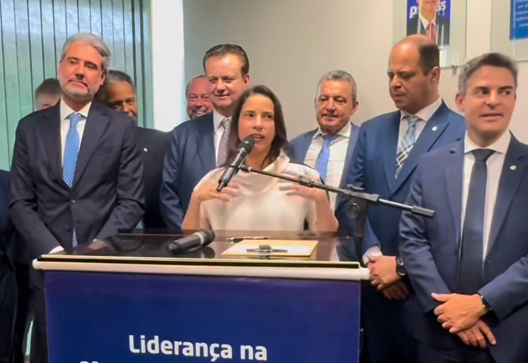 Governadora de Pernambuco e presidente estadual do PSD, Raquel Lyra participa, em Brasília, da filiação do deputado federal Fernando Monteiro ao partido