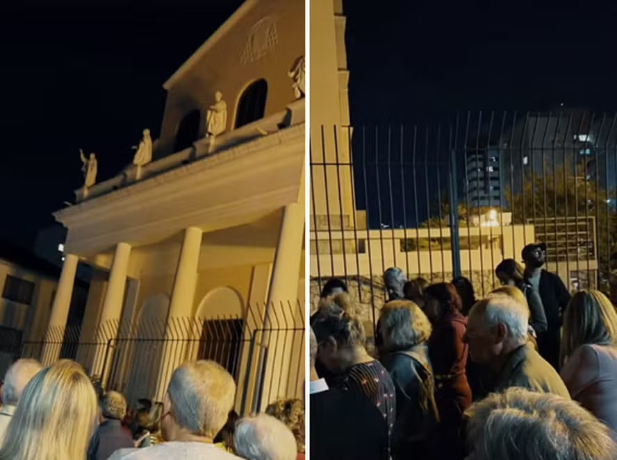 Arcebispo de Curitiba proíbe vigília, e apoiadores de Bolsonaro 'barrados' discutem com padre