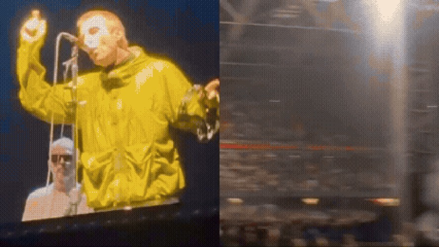 Imagens durante o show do Oasis