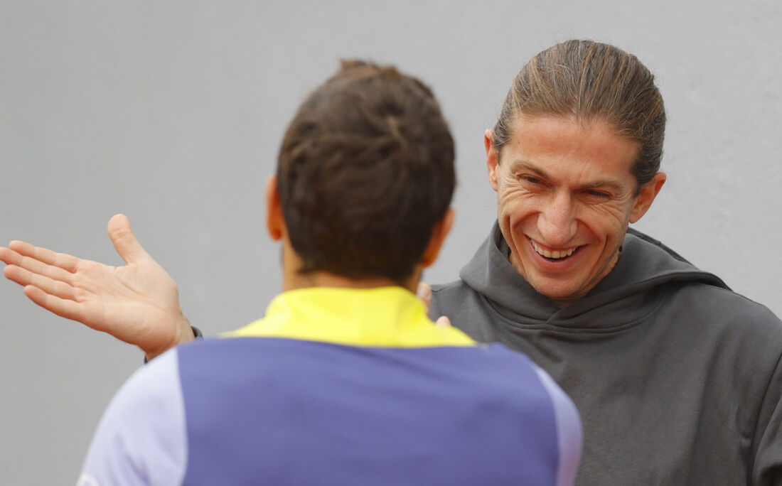 Filipe Luis, técnico do Flamengo, visitou o centro de treino do Atlético de Madrid, seu ex-clube