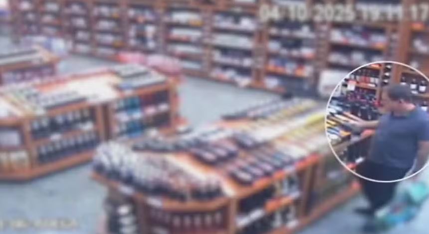 Imagens de câmera de segurança mostram o momento do furto