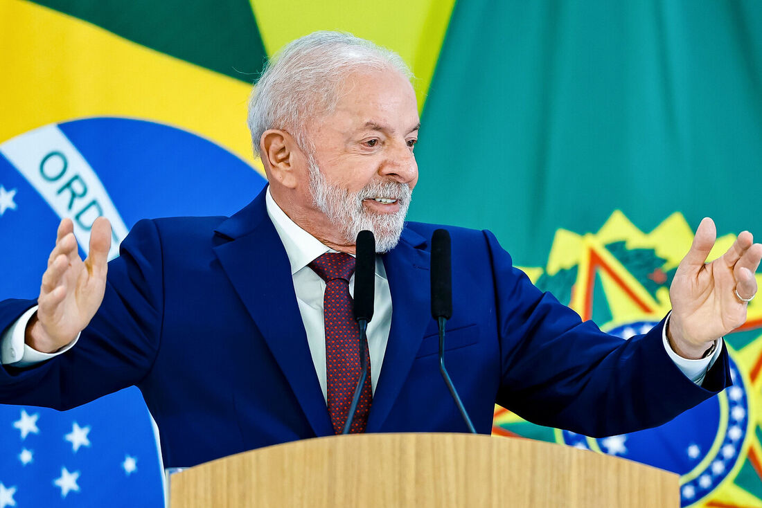 Presidente da República, Luiz Inácio Lula da Silva, durante entrevista coletiva à imprensa, no Palácio do Planalto