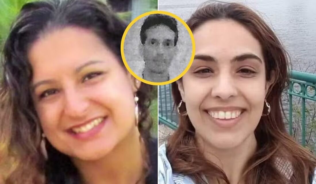 Professora Allane Pedrotti (à esquerda) e a psicóloga Layse Pinheiro (à direita), mortas no Cefet do Maracanã por João Antônio (centro)