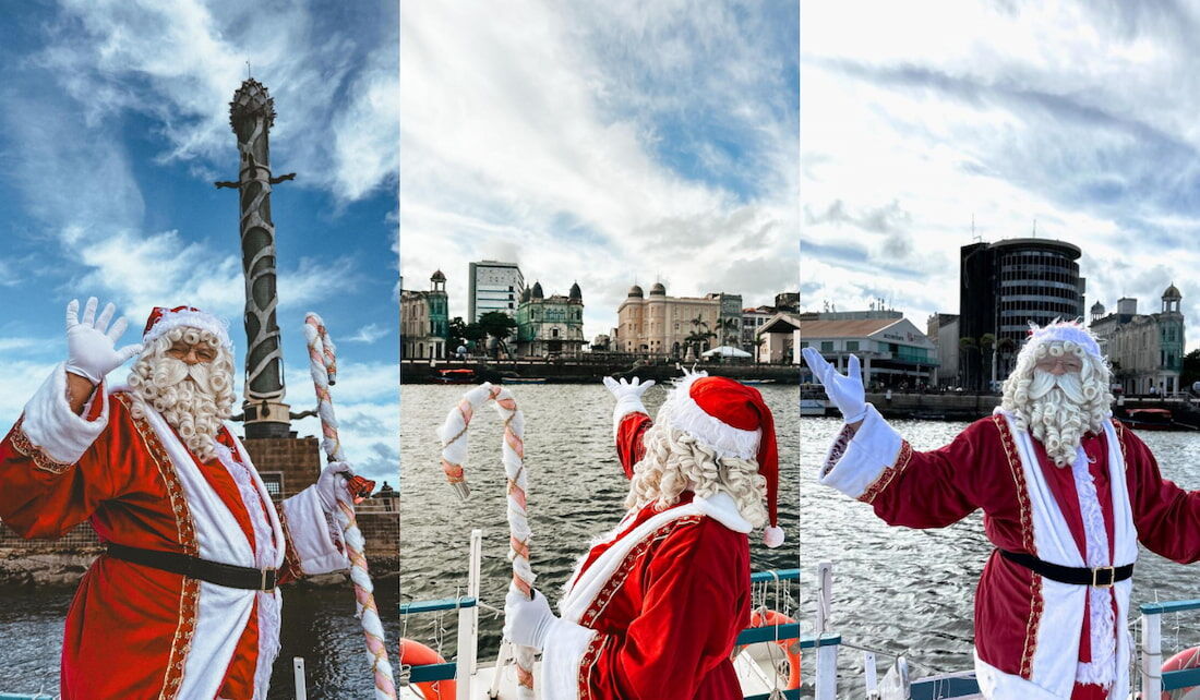 Papai Noel é atração dos passeios do Catamaran Tours, neste sábado (6)