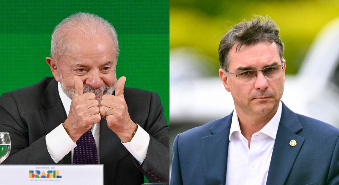 Lula e Flávio Bolsonaro 