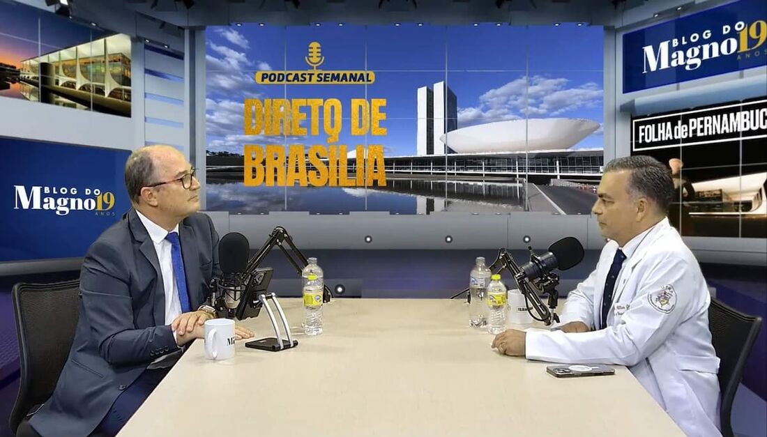 Allan Garcês (D) foi o entrevistado da semana no podcast "Direto de Brasília"