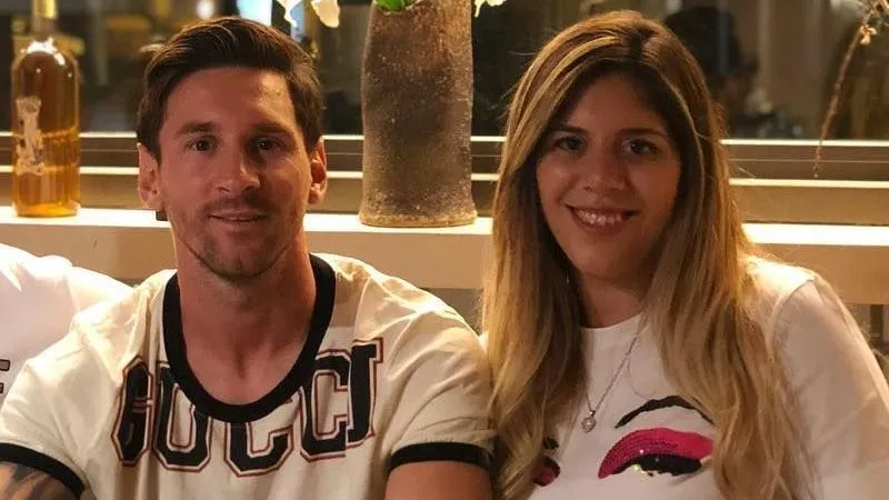 Lionel Messi e a irmã María Sol