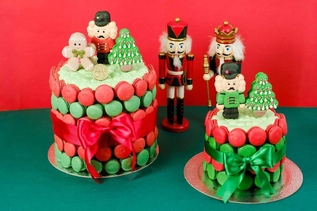 Macarons ganham formatos natalinos 