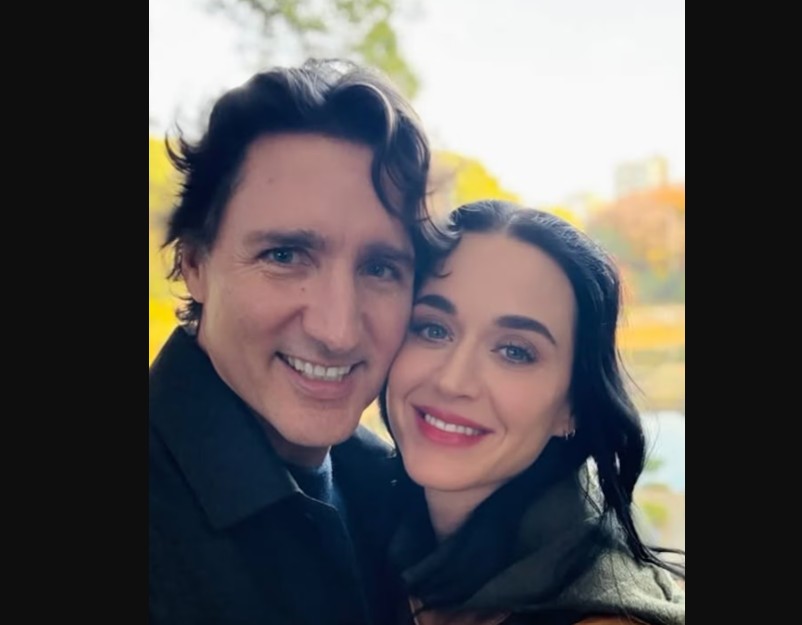 Justin Trudeau e Katy Perry em selfie publicada nas redes sociais da cantora