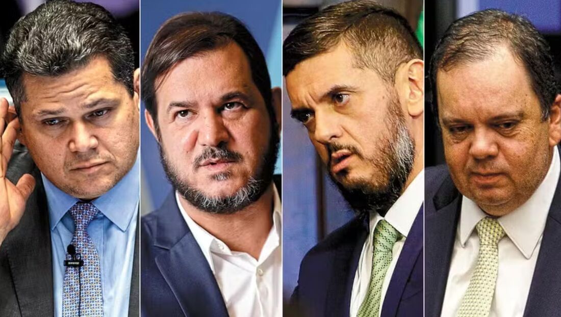 Alcolumbre, Rueda, Bacellar e Elma - vêm acumulando desgastes neste ano devido a investigações da PF