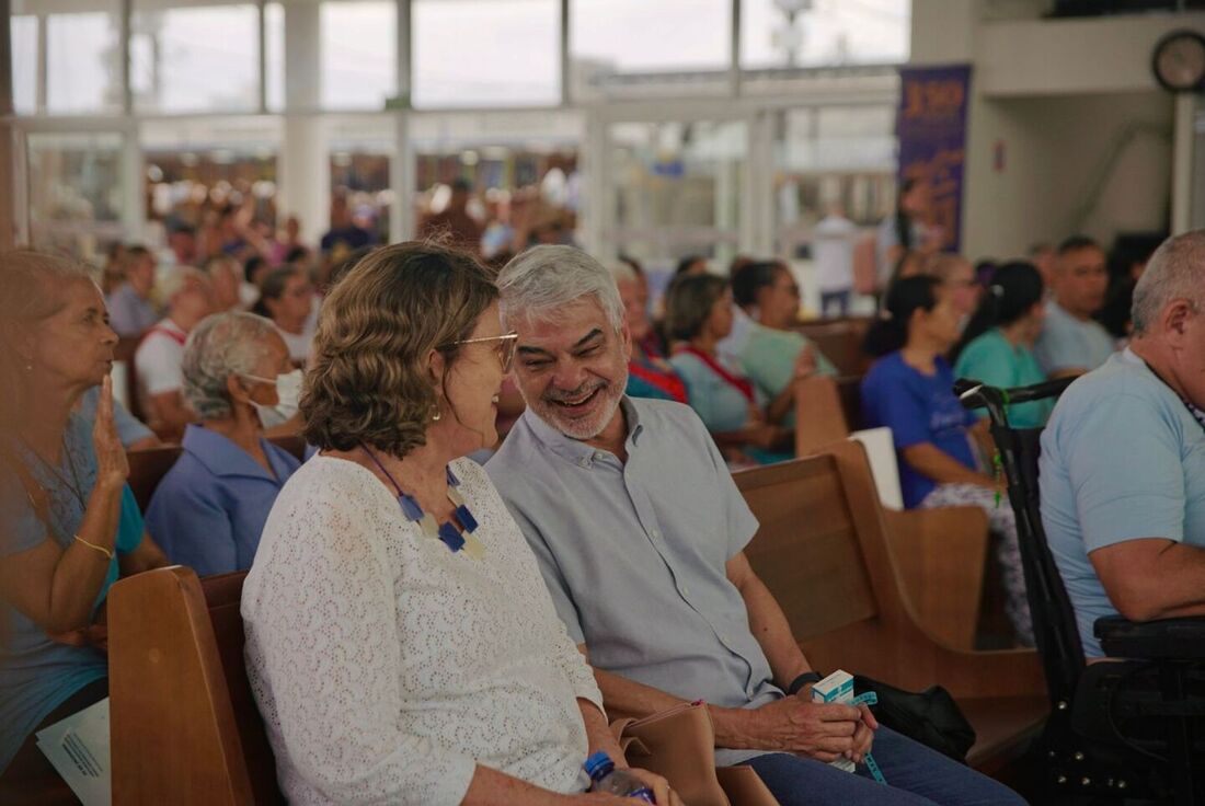 Senador Humberto Costa e Senadora Teresa Leitão em evento no Santuário de Nossa Senhora da Conceição