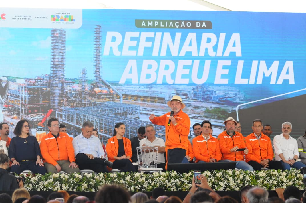Presidente Lula em cerimônia de anúncio da ampliação da Refinaria Abreu e Lima