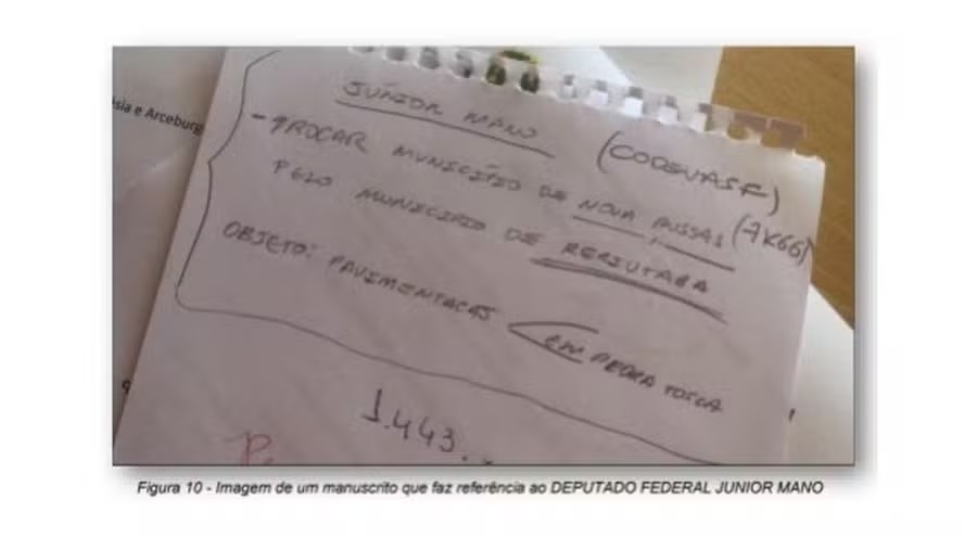 Manuscrito apreendido pela PF