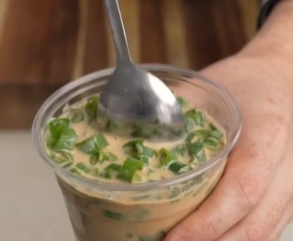 Resultado final do latte com cebolinha