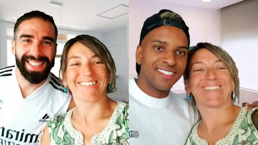 Itziar González com Carvajal e Rodrygo