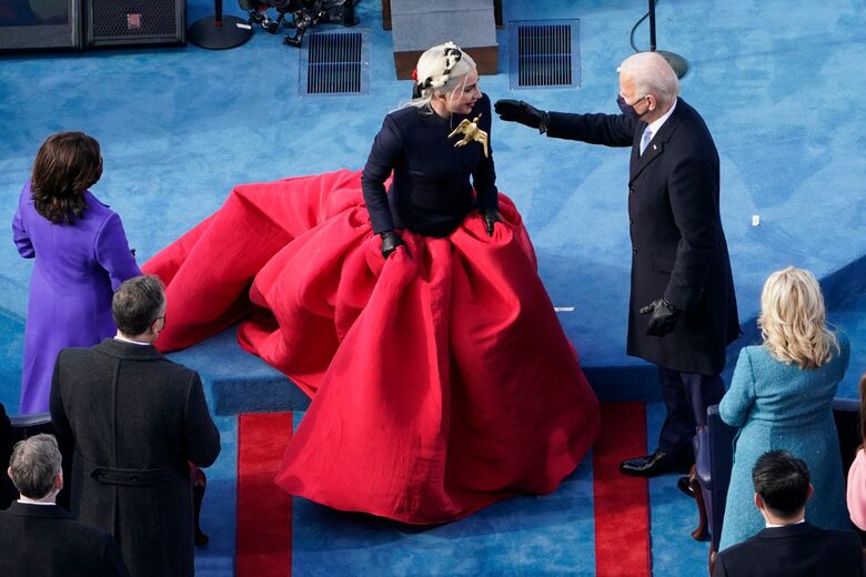 Joe Biden e Lady Gaga (Foto: Susan Walsh/Pool/AFP)