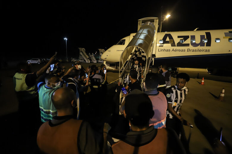 Chegada dos jogadores do Atlético-MG em Belo Horizonte. Foto: Pedro Souza/Atlético