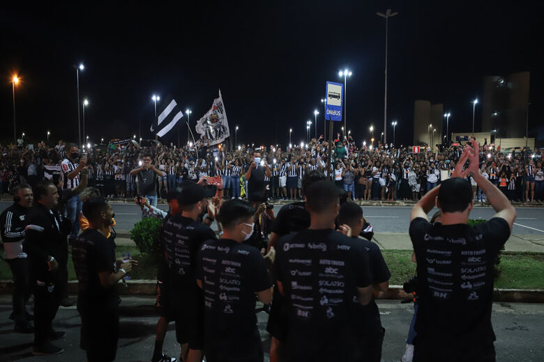 Chegada dos jogadores do Atlético-MG em Belo Horizonte. Foto: Pedro Souza/Atlético