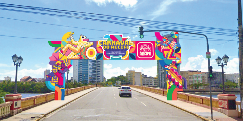Identidade visual do Carnaval do Recife 2023. Foto: Divulgação/ Prefeitura do Recife