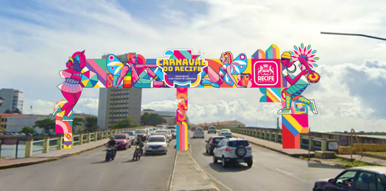 Identidade visual do Carnaval do Recife 2023. Foto: Divulgação/ Prefeitura do Recife