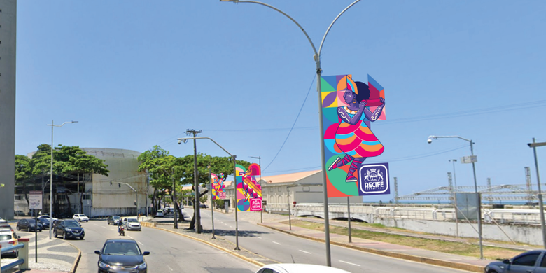 Identidade visual do Carnaval do Recife 2023. Foto: Divulgação/ Prefeitura do Recife