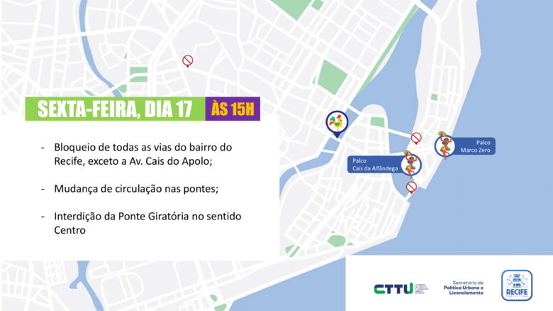 Bloqueios no Bairro do Recife começam na sexta (17)