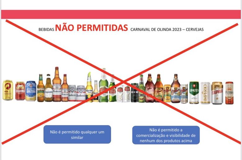 Bebidas não permitidas no Carnaval de Olinda. Foto: Vini Castello/Reprodução/Twitter