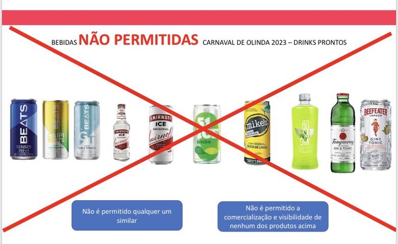 Bebidas não permitidas no Carnaval de Olinda. Foto: Vini Castello/Reprodução/Twitter