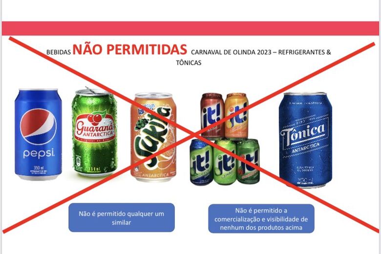 Bebidas não permitidas no Carnaval de Olinda. Foto: Vini Castello/Reprodução/Twitter