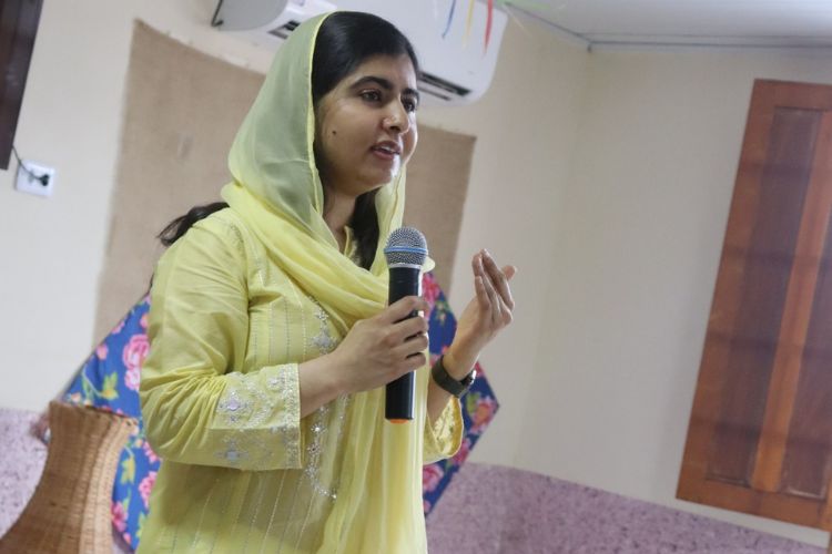 Malala, durante sua visita a projeto no Cabo do Santo Agostinho, Região Metropolitana do Recife. Foto:Rafael Negrão/CMC