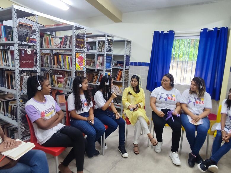 Malala, durante sua visita a projeto no Cabo do Santo Agostinho, Região Metropolitana do Recife. Foto:Rafael Negrão/CMC