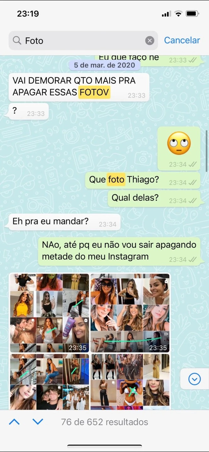Como o tenista Thiago Wild tratava a ex-mulher: xingamentos, humilhação e ameaça. Veja prints // Foto: Reprodução