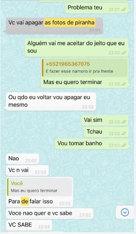 Como o tenista Thiago Wild tratava a ex-mulher: xingamentos, humilhação e ameaça. Veja prints // Foto: Reprodução