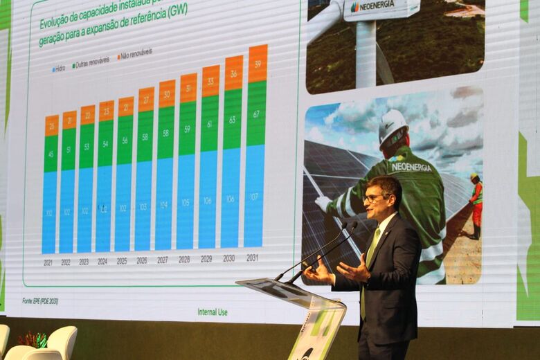 Palestra de Hugo Nunes, Diretor-executivo de negócios liberalizados da Neoenergia, sobre a neoindustrialização | Fotos: Clemilson Campos