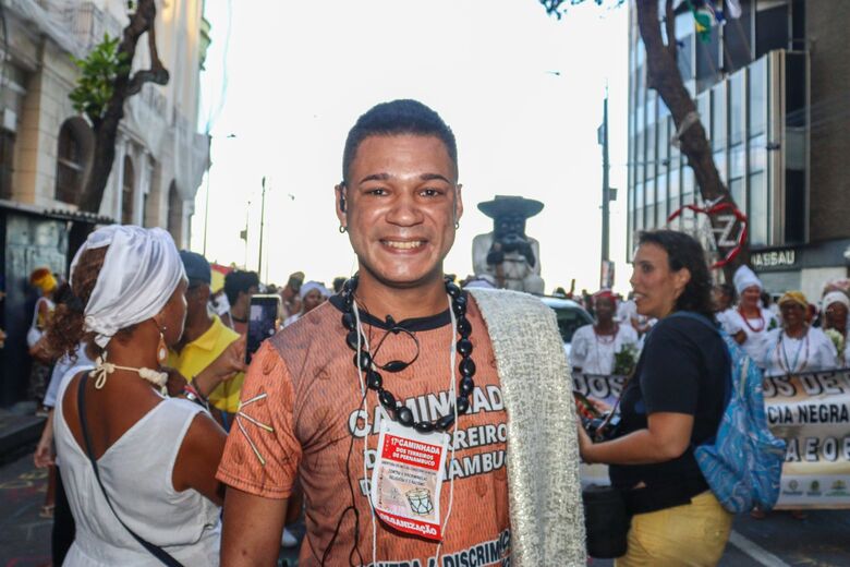 Anderson Venancio de Oxumaré, coordenador da Caminhada - Foto: Walli Fontenele/Folha de Pernambuco