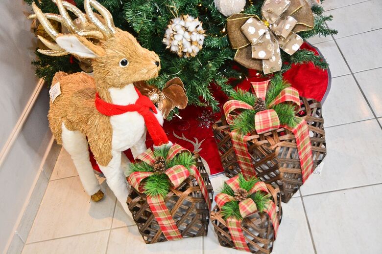 Saia vermelha e grandes objetos podem servir de base para a árvore (Foto: Paullo Almeida/Folha de Pernambuco)