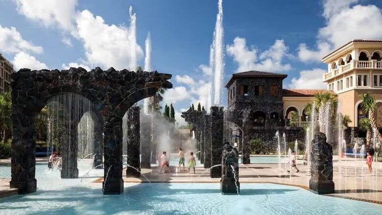 O parque aquático do luxuoso Four Seasons, que será casa da seleção brasileira antes da Copa América Foto: Divulgação