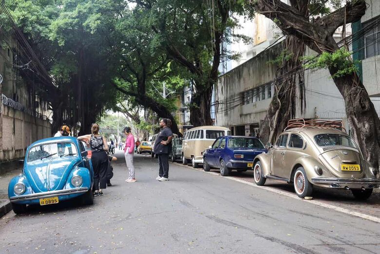 Gravações de Agente Secreto, novo filme do cineasta recifense Kleber Mendonça Filho, nesta terça-feira (2), na Rua do Riachuelo.
Foto: Walli Fontenele/Folha de Pernambuco