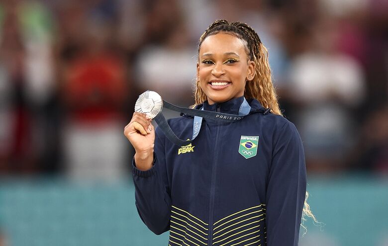 Rebeca Andrade, medalha de prata em Paris 2024. Foto: Luiza Moraes/COB