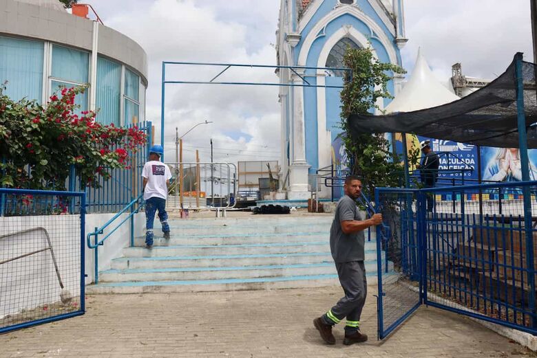 Templo do Santuário é entregue após conclusão da 1ª etapa de restauração. Foto: Júnior Soares/Folha de Pernambuco.