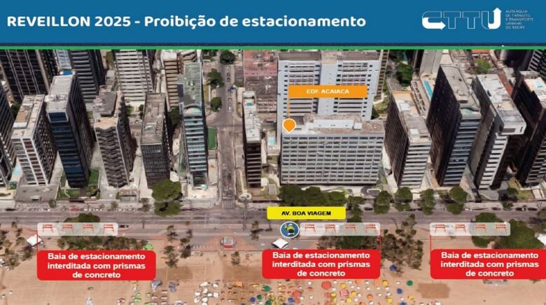 Esquema de trânsito para o Virada Recife 2025 | Foto: CTTU/Divulgação